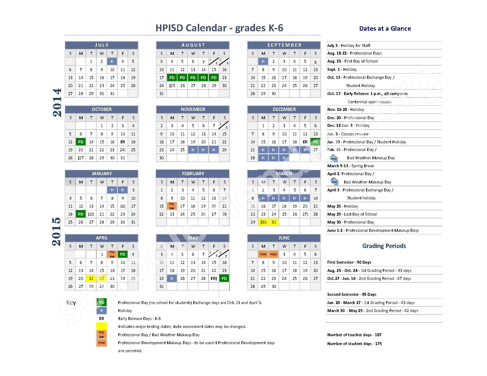 2014 2015 School Calendar 2014 2015 School Calendar