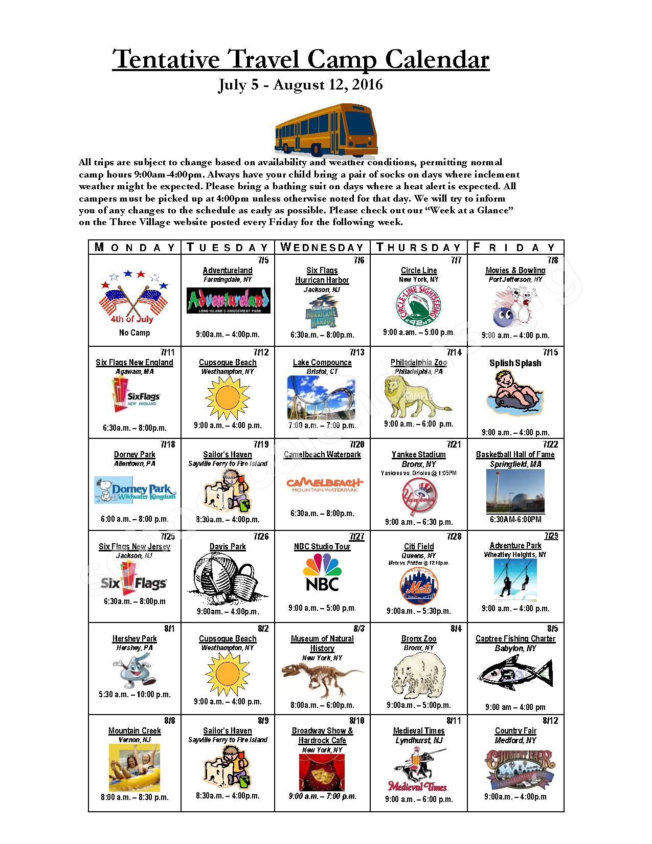Three Village Calendar