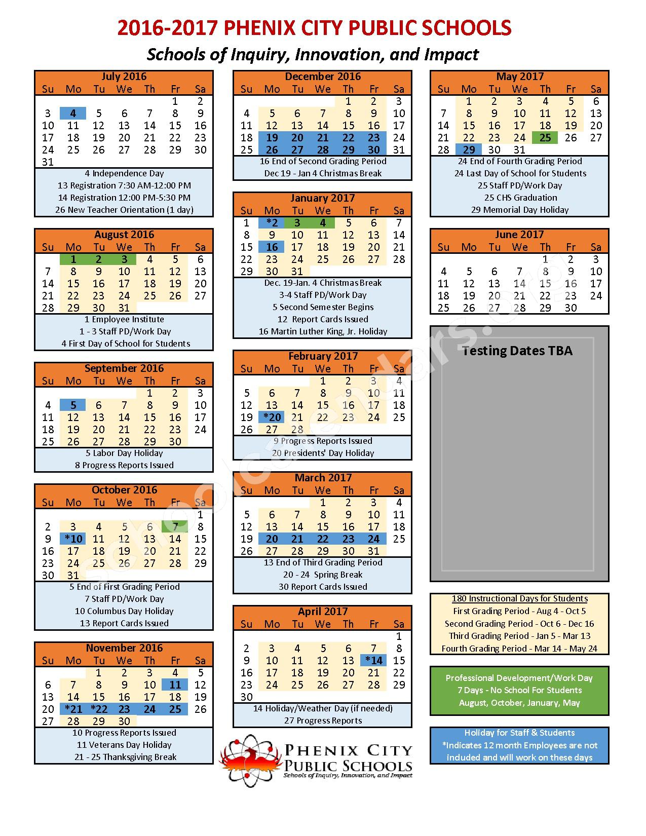 2016 2017 Phenix City Schools Calendar Lakewood Elementary School Phenix City AL 2016 2017 Phenix City Schools Calendar Lakewood Elementary School Phenix City AL