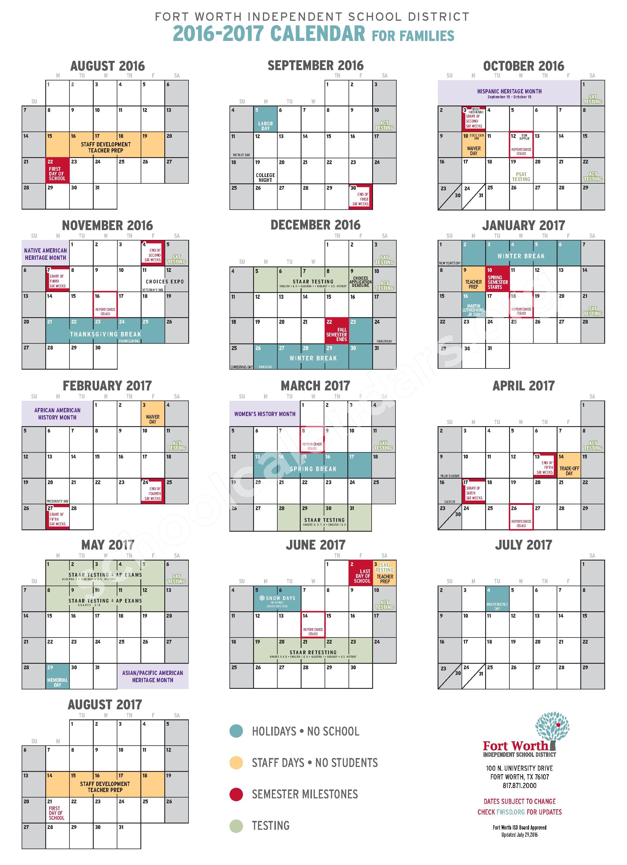 Fort Worth Isd 2025 To 2025 Calendar Brear Cissiee