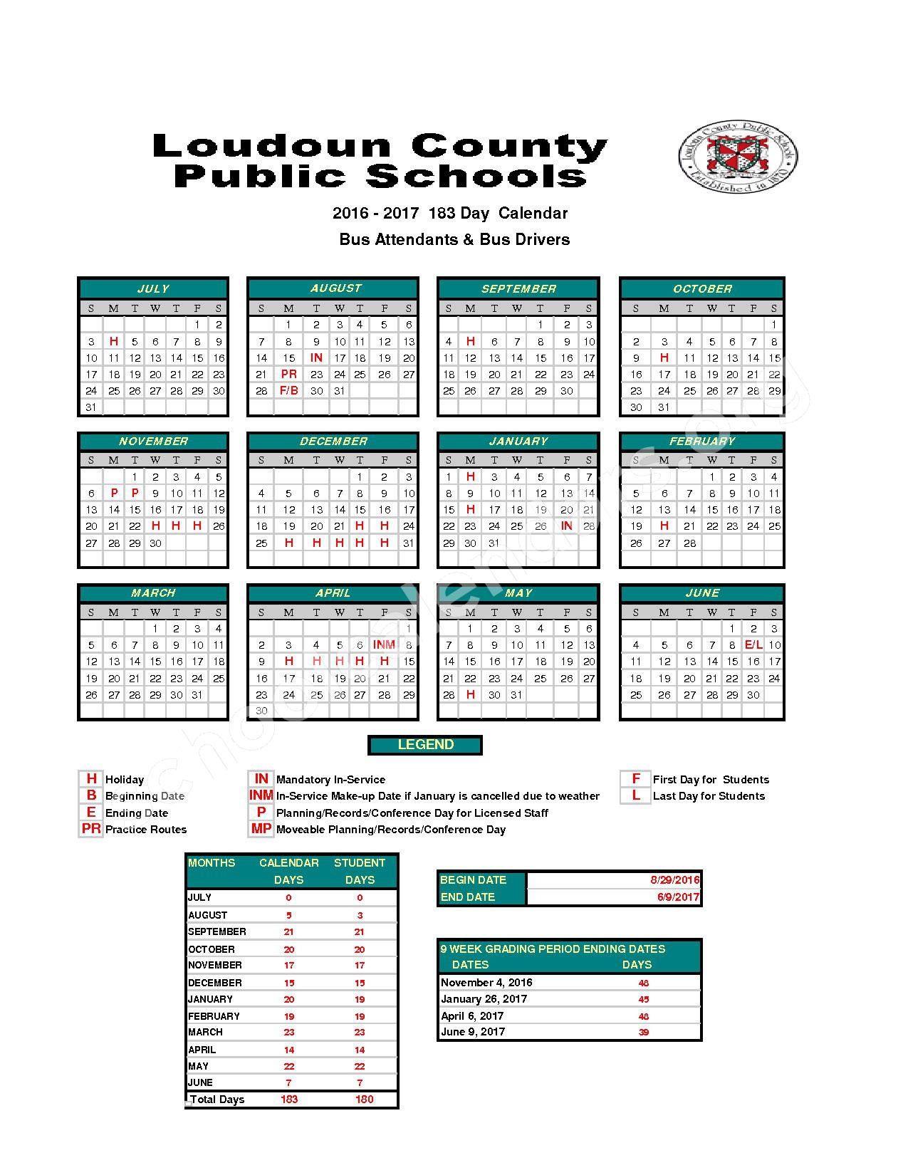 2016 - 2017Staff Calendar – Loudoun County Public Schools – page 5