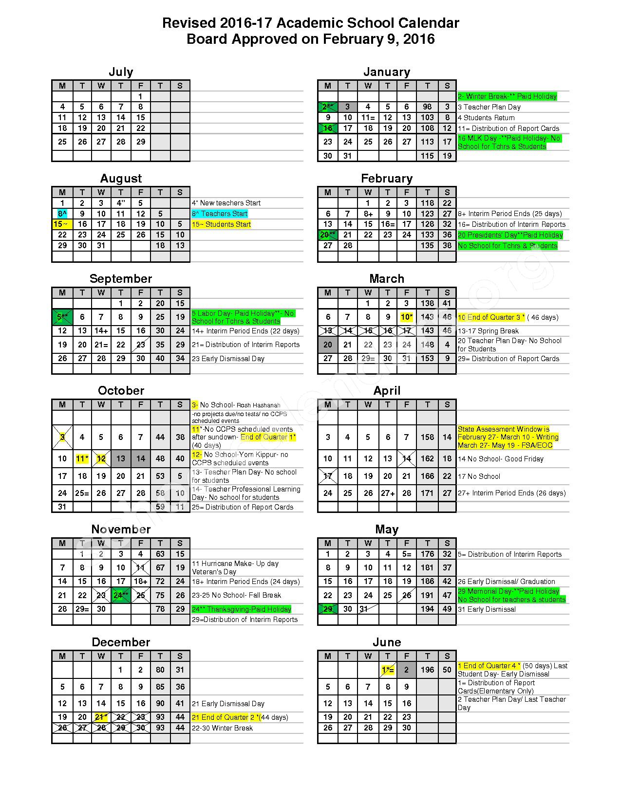 2016 2017 Employee Work Calendars Collier County Public Schools 2016 2017 Employee Work Calendars Collier County Public Schools