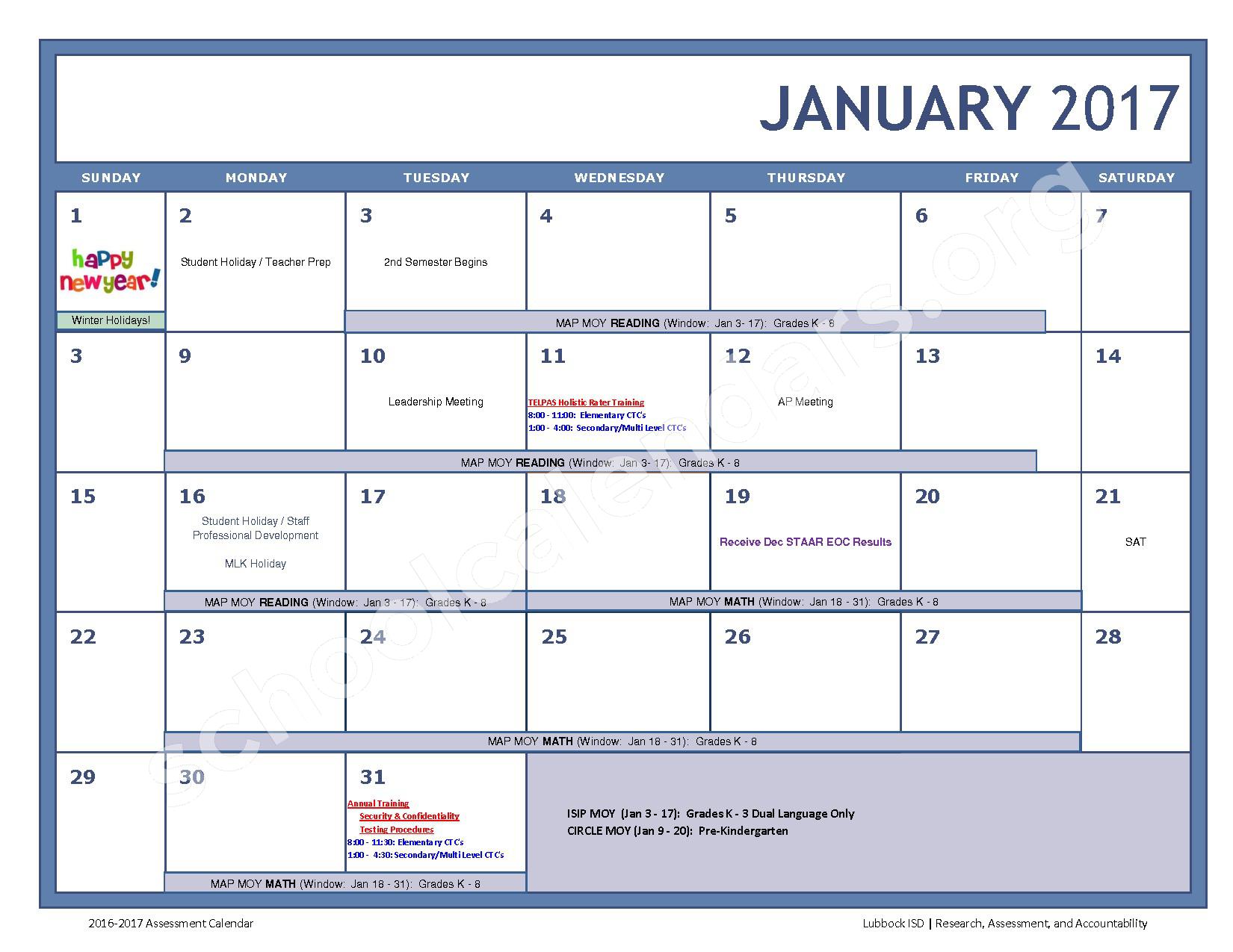 2016 2017 LISD Testing Calendar Lubbock Independent School District 2016 2017 LISD Testing Calendar Lubbock Independent School District