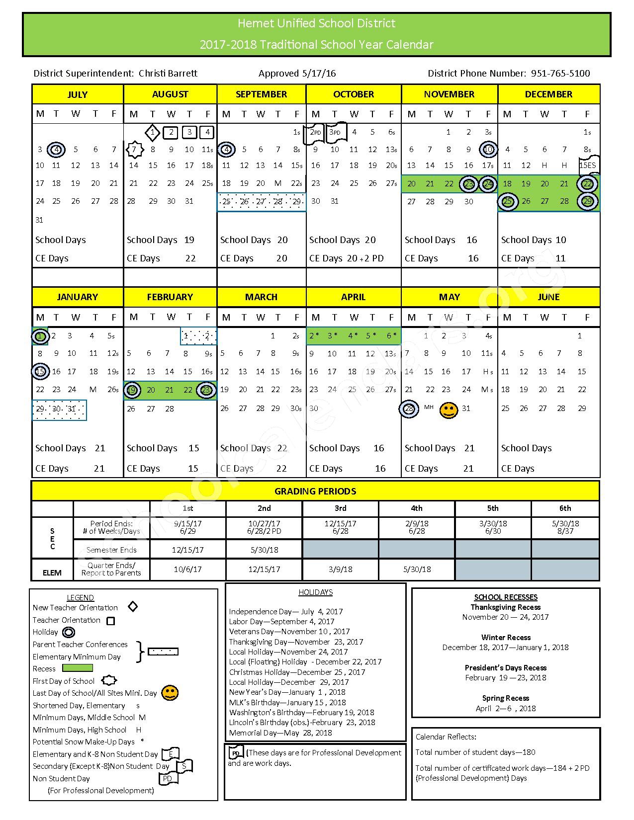 Hemet Unified School District Calendars – Hemet, CA Hemet Unified School District Calendars – Hemet, CA