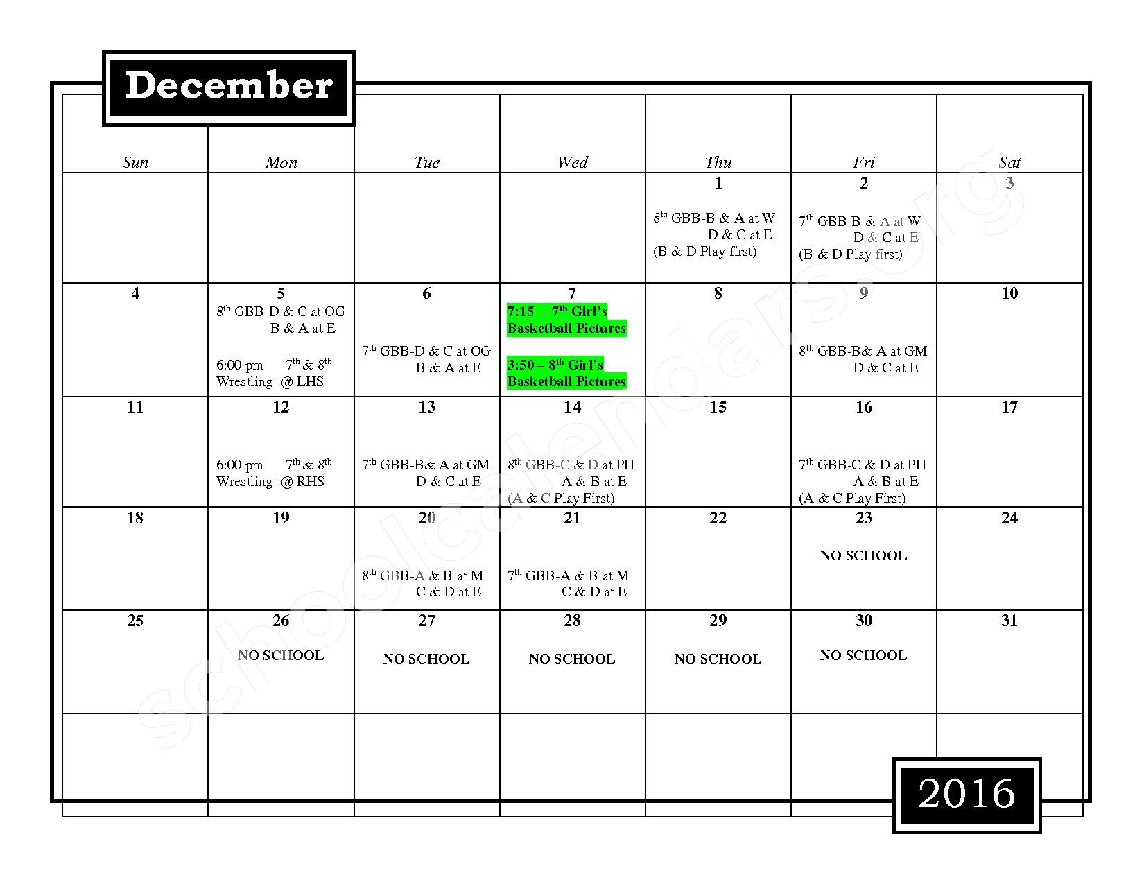2016 2017 Athletic Calendar Roosevelt High School Sioux Falls SD