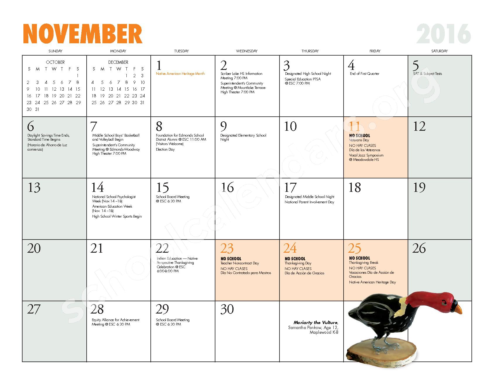 2016 2017 ESD Calendar And Parent Handbook Edmonds School District