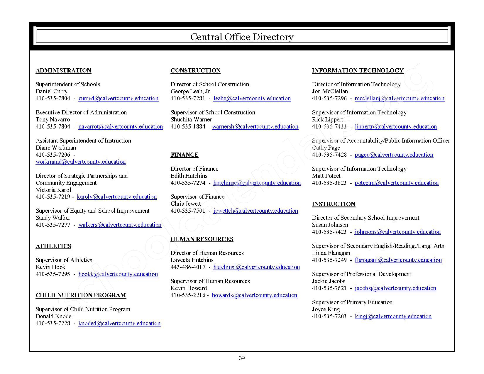2016 2017 CCPS School Handbook Calvert County Public Schools 