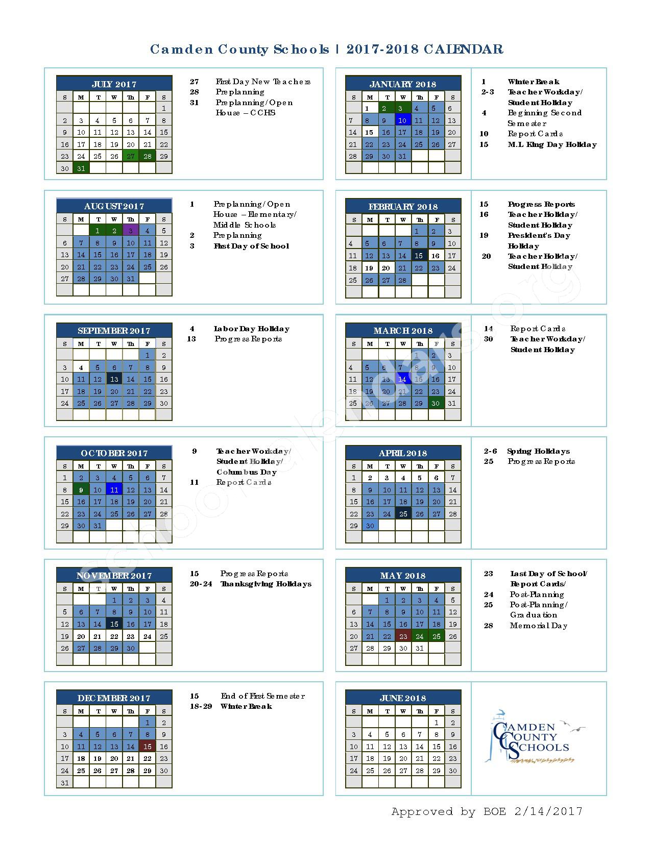 Camden County School District Calendars Kingsland GA