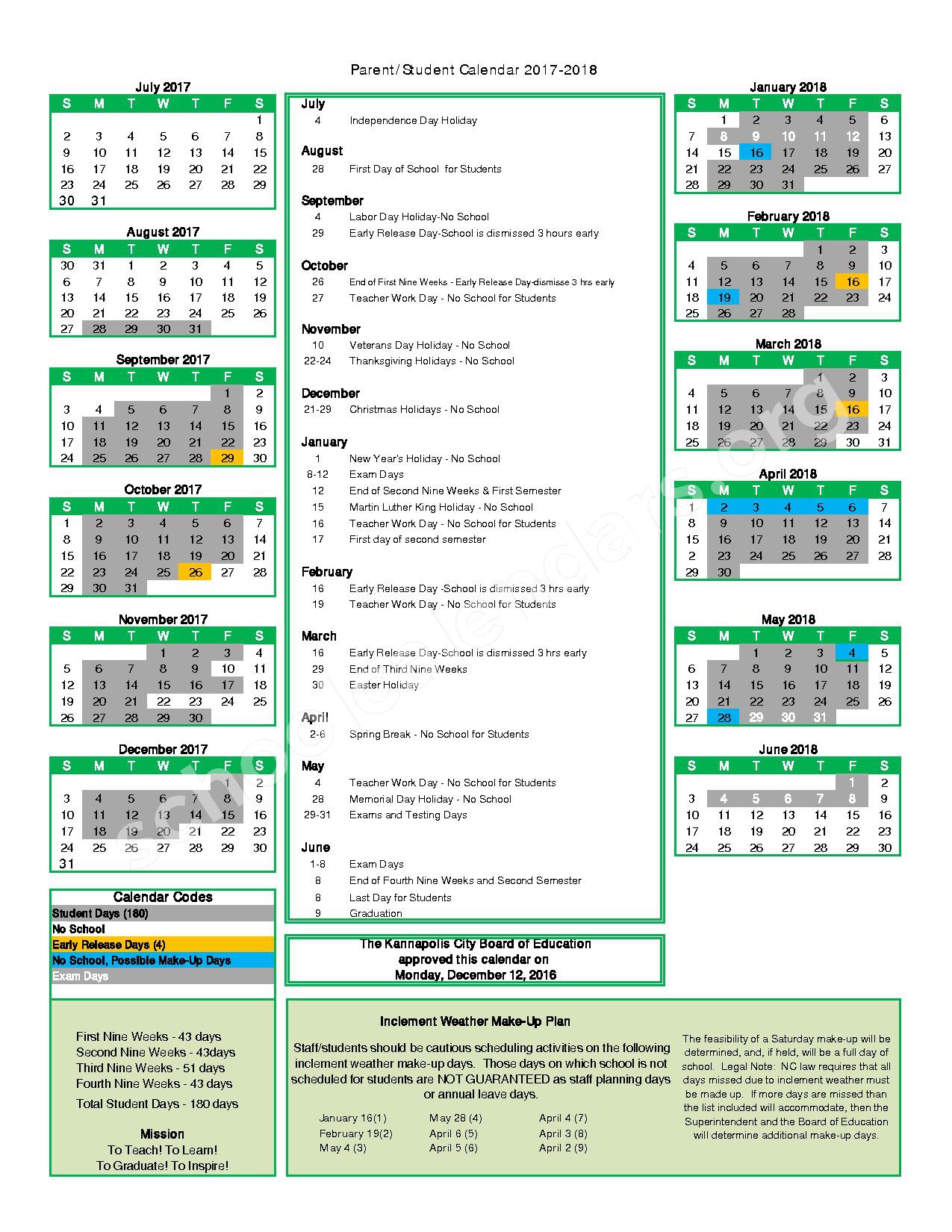 Kannapolis City Schools Calendars Kannapolis NC Kannapolis City Schools Calendars Kannapolis NC