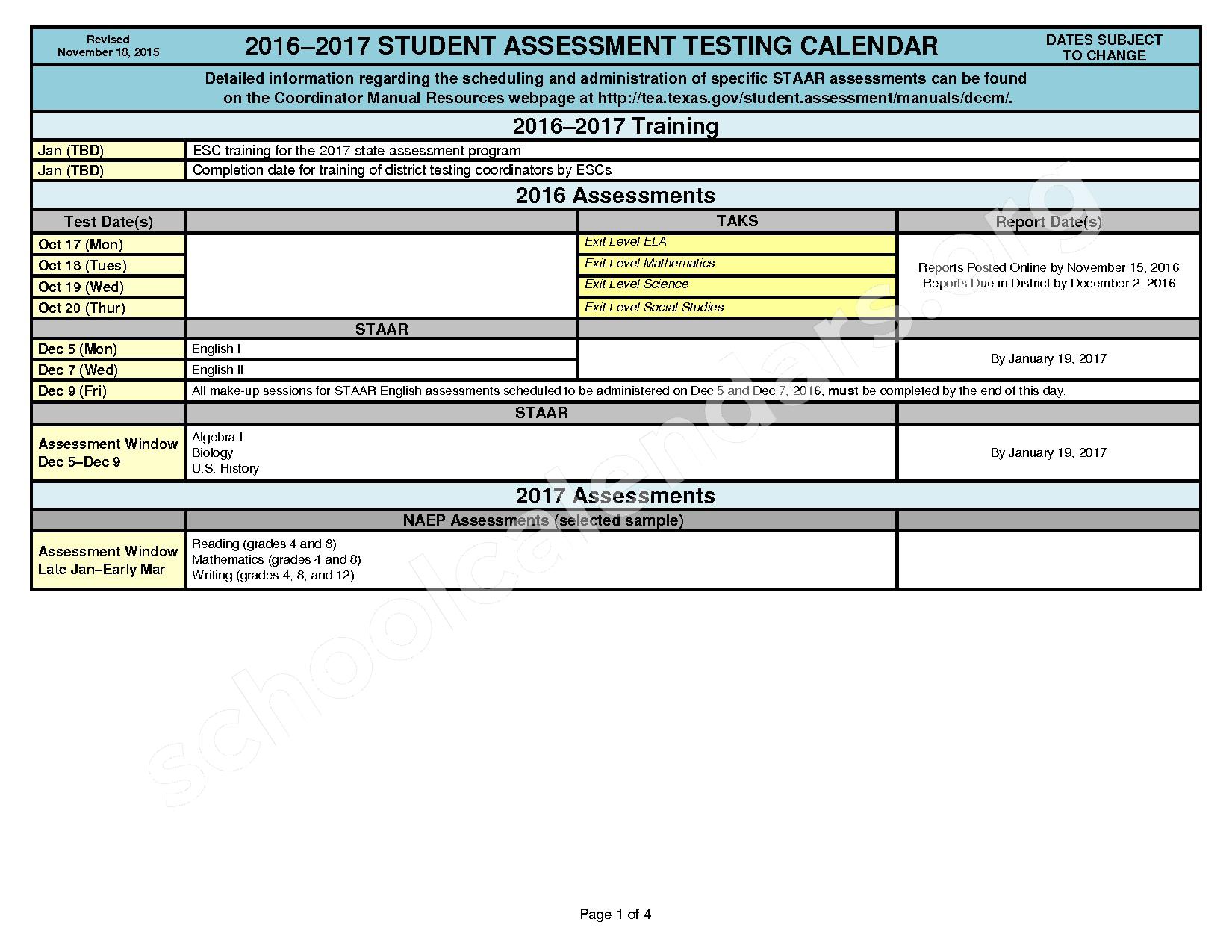 Crosby Independent School District Calendars Crosby, TX