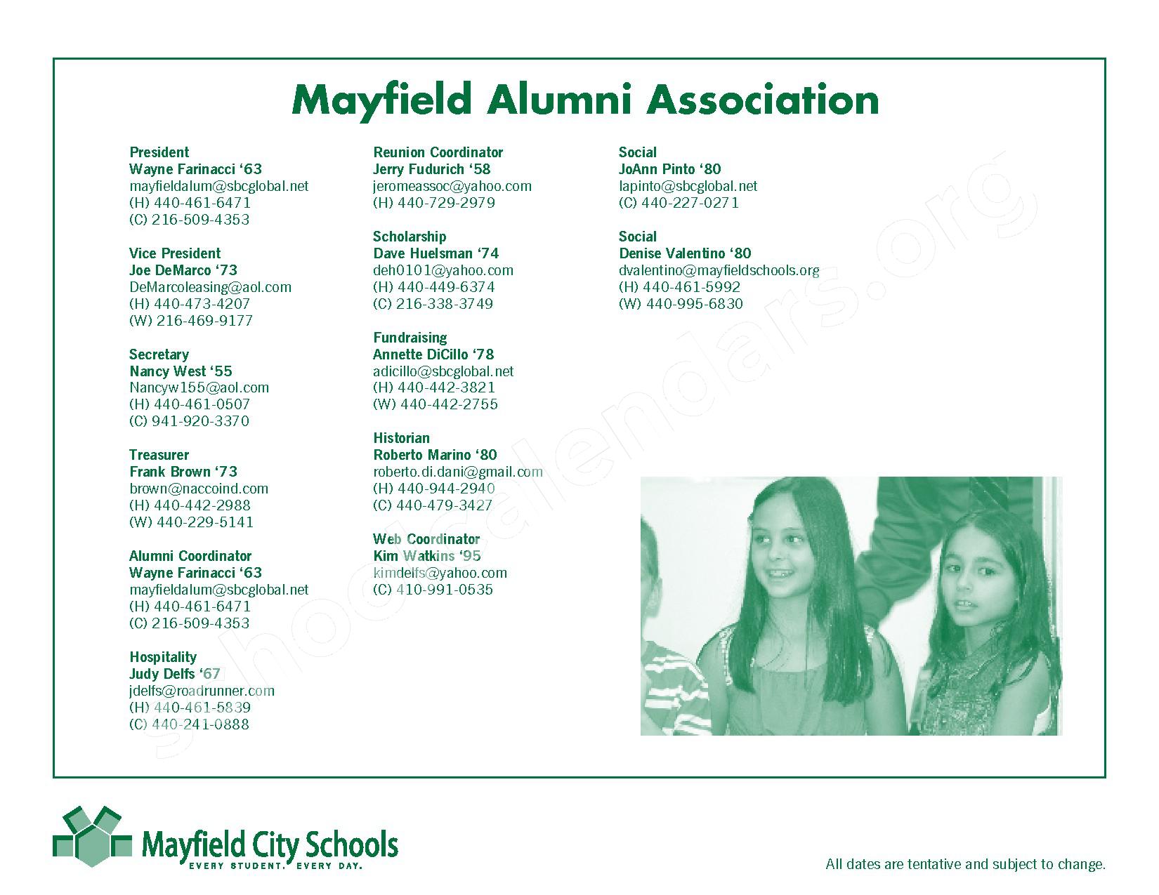 2016 - 2017 Mayfield Activities Calendar – Mayfield Middle School – page 37