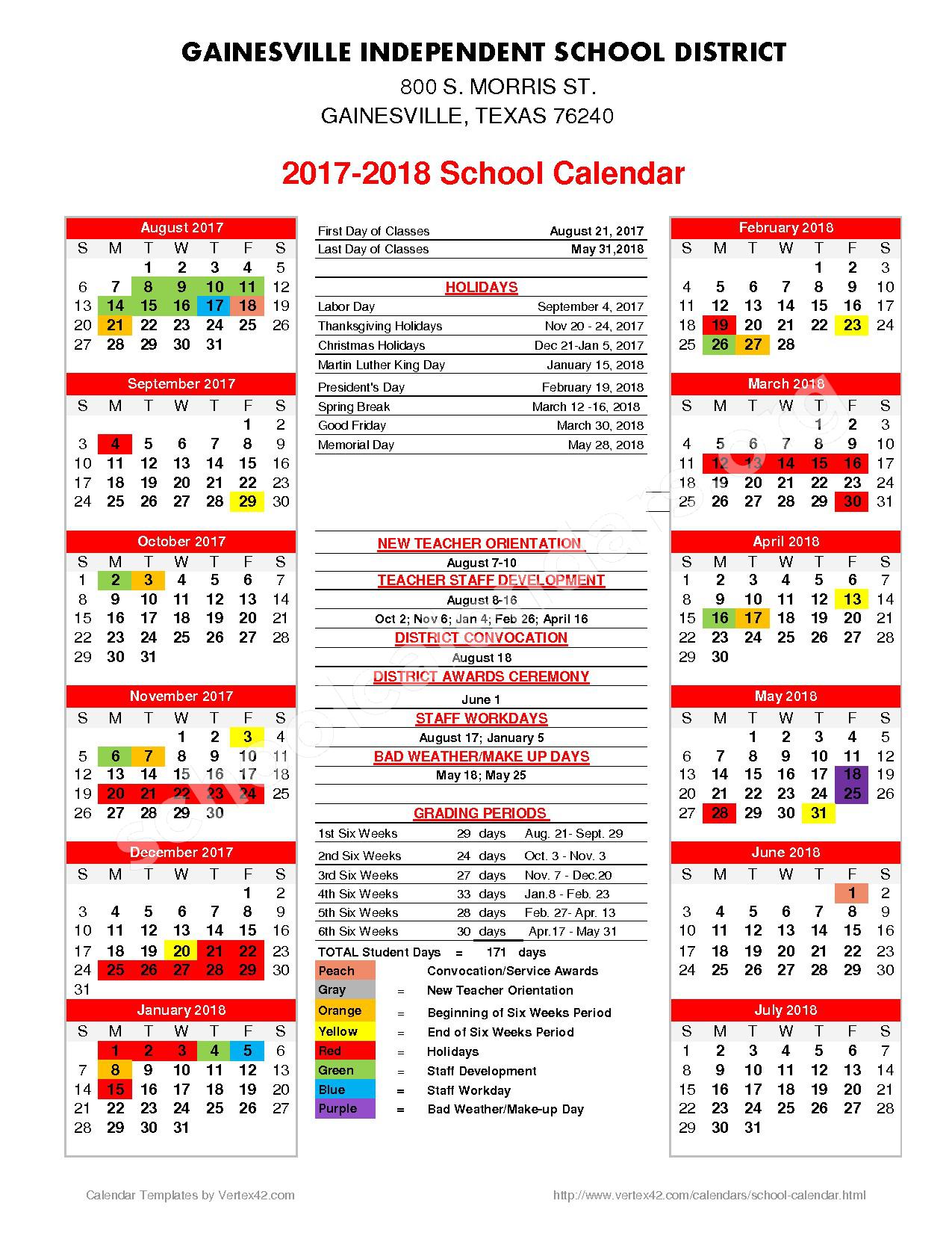 Gainesville Independent School District Calendars – Gainesville, TX Gainesville Independent School District Calendars – Gainesville, TX