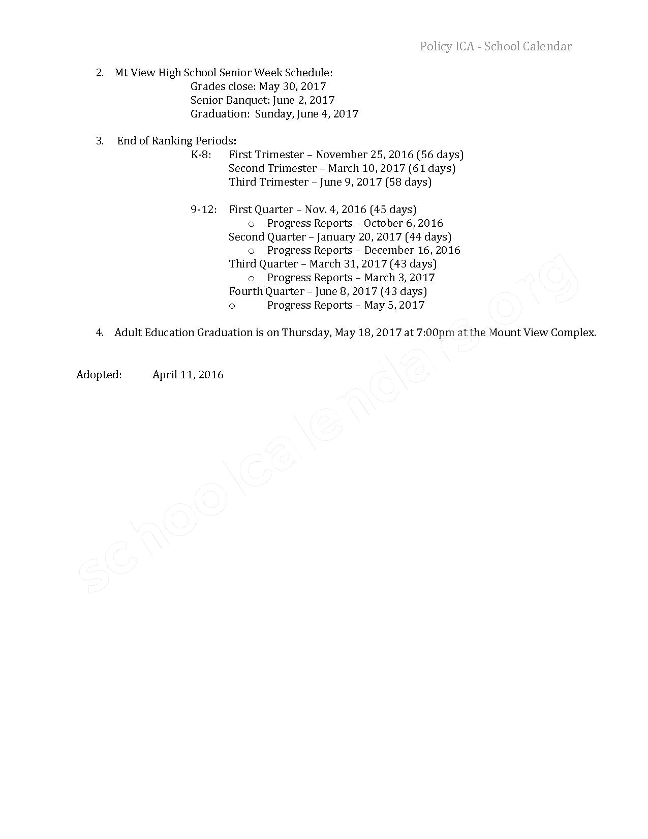 Mt View High School Calendars Thorndike ME