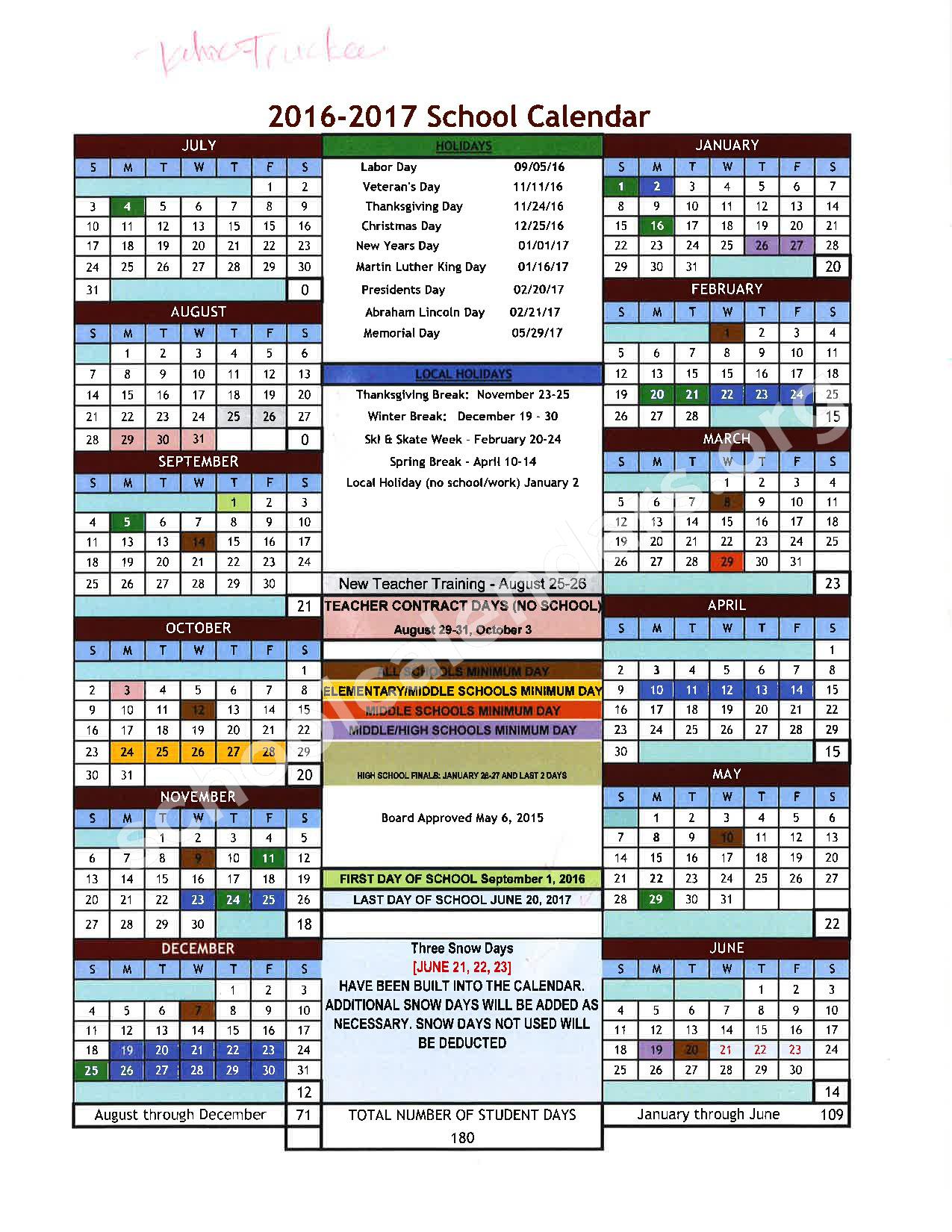 2016 - 2017 School Calendar | Placer County Office of Education – Auburn, CA 2016 - 2017 School Calendar | Placer County Office of Education – Auburn, CA