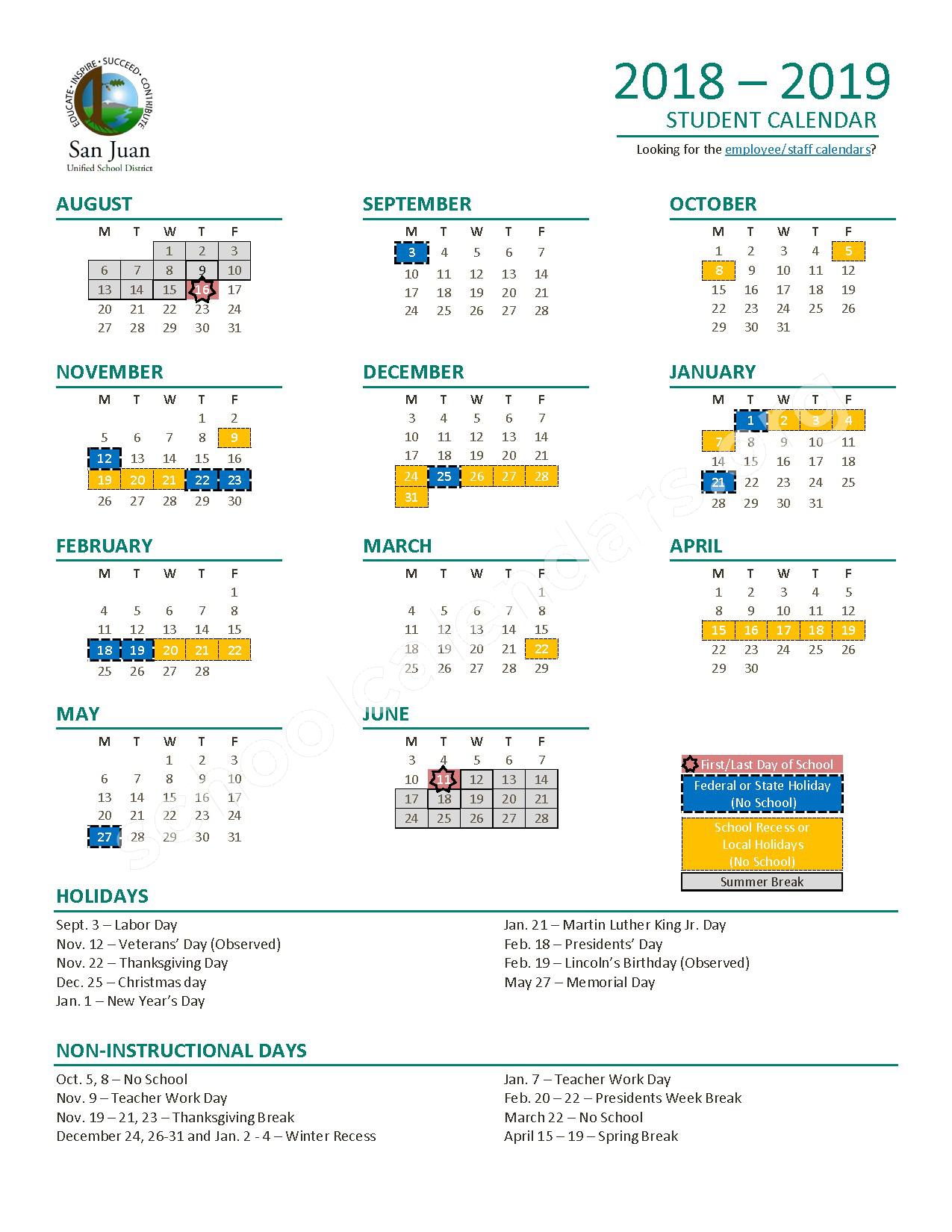 Visions In Education Calendars – Carmichael, CA